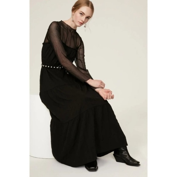 PAMELA LOVE M MAXI DRESS BLACK SHEER
VICTORIAN ADAMS LONG SLEEVE PUNK GOTH
ROCK - Picture 8 of 11